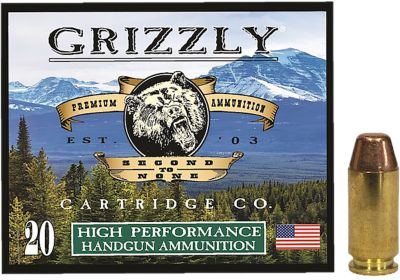 Grizzly Ammo .40 S&W 200-Grain Full Metal Jacket Flat Point Handgun Ammunition, 20 Rounds