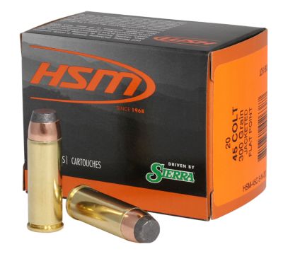 HSM Pro Pistol .45 Colt 300-Grain Jacketed Soft Point Handgun Ammunition, 20 Rounds