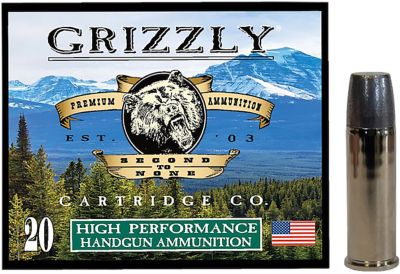 Grizzly Ammo .44 Magnum 320-Grain Wide Long Nose Gas Check Handgun Ammunition, 20 Rounds