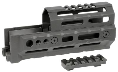 Midwest Industries Alpha Drop-in 5 Slot Picatinny Rail for AK-Platform, 6 in. Long, Compatible w/M-LOK, Aluminum, Black Hardcoat