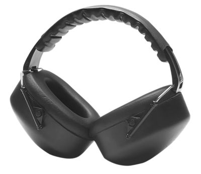 Pyramex Safety Foam Over-the-Head Earmuffs, 26 dB Noise Reduction Rating, Black, 1 Pair