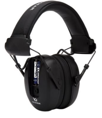 Pyramex Safety Venture Gear Clandestine Over-the-Head Electronic Earmuffs, 24 dB Noise Reduction Rating, Black, 1 Pair