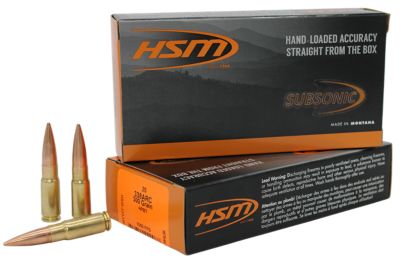 HSM Subsonic .338 ARC 300-Grain Hollow Point Boat Tail Rifle Ammunition, 20 Rounds