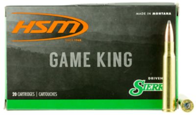 HSM Game King .308 Win 180-Grain Sierra GameKing Spitzer Boat Tail Rifle Ammunition, 20 Rounds
