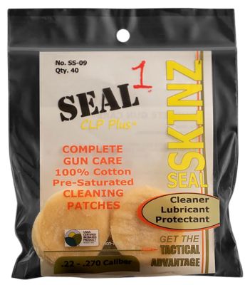 Seal 1 .22/.270 Caliber Seal SKINZ Cotton Cleaning Patches/Cloths, 1.25 in.