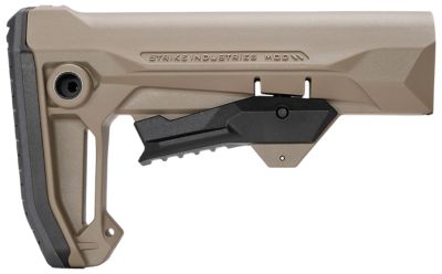 Strike Industries MOD2 Rifle Stock, Compatible w/ AR Style Buffer Tubes, FDE, Polymer