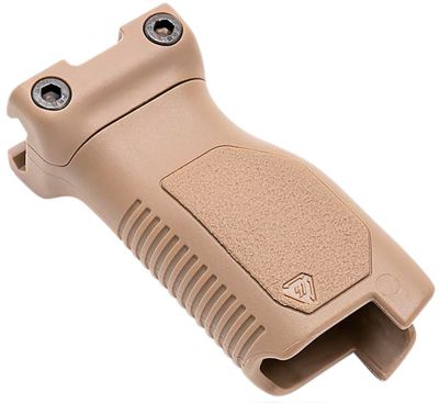 Strike Industries Angled Vertical Grip with Cable Management Storage, Fits M-LOK Rail, Long, Flat Dark Earth, Polymer