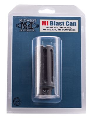 Midwest Industries Blast Can Muzzle Device for AR-Platform, 5.56x45mm NATO, 1/2 in. x 28 Thread, 3.38 in. OAL & 1.20 in., Black