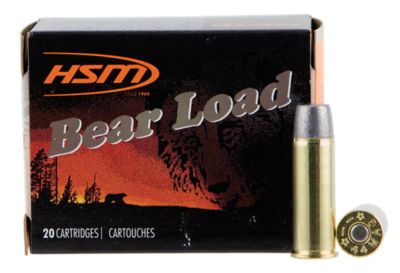 HSM Bear Load .44 Magnum 305-Grain Wide Flat Nose Handgun Ammunition, 20 Rounds