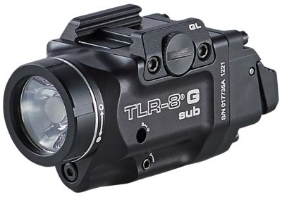 Streamlight TRL-8 G Sub 500-Lumen LED Gun Light and Green Laser Sight Combo, Black, Fits Glock 43X MOS/48 MOS/43X/48 with Rail