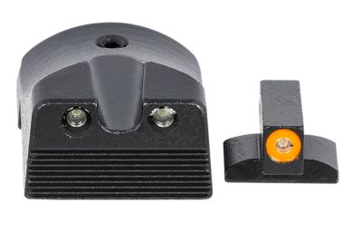 Mepro USA Hyper-Bright Sight Set for Kimber 1911 Slant, Green Tritium Orange Outline Front, Green Tritium Black Outline Rear