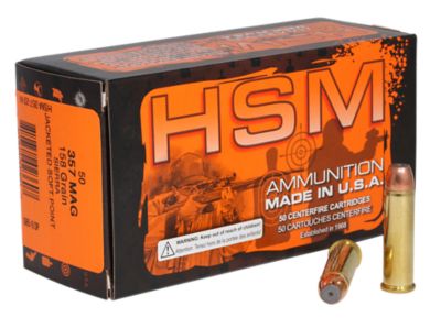 HSM Pro Pistol .357 Magnum 158-Grain Jacketed Soft Point Handgun Ammunition, 50 Rounds