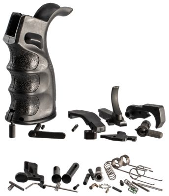 TacFire AR-10 Lower Parts Kit, 308 Win, Black, PGAR-B Pistol Grip