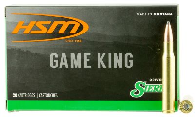 HSM Game King .300 Remington Ultra Mag 180-Grain Sierra GameKing Spitzer Boat Tail Rifle Ammunition, 20 Rounds