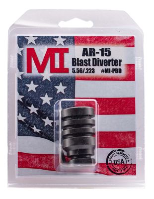 Midwest Industries Blast Diverter for AR-Platform, 223 Rem/5.56x45mm NATO, 1/2 in. x 28 Thread, 1.75 in. OAL, 1.09 in.D, Black