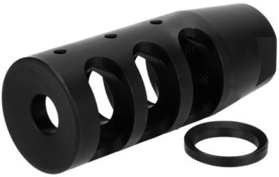TacFire Compact Compensator for AR-15, 5.56x45mm NATO, 1/2 in. x 28 Thread, 2.50 in. OAL, Black, Nitride, Steel