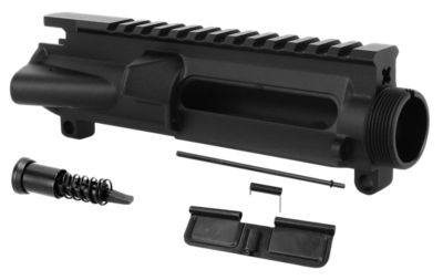 TacFire Stripped Upper Receiver for AR-15, 5.56x45mm NATO, 7075-T6 Aluminum, Black Anodized Receiver