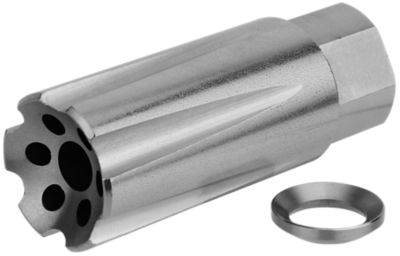 TacFire Linear Compensator for AR-15, 5.56x45mm NATO, 1/2 in. x 28 Thread, 2.05 in. OAL, 0.87 in.D, Stainless, Stainless Steel