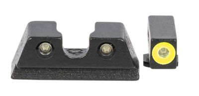Mepro USA Hyper-Bright Sight Set for Glock 42/43, Green Tritium Yellow Outline Front, Green Tritium Black Outline Rear