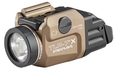 Streamlight TLR-7X Ultralight Gun Light for Glock Gen 4/5, USB, Flat Dark Earth, 500-Lumen, White LED