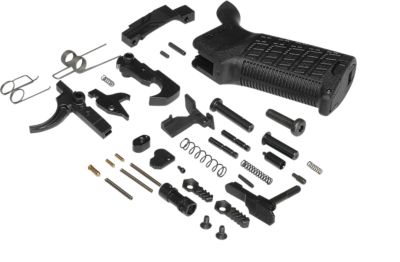 CMMG Zeroed Lower Parts Kit for AR-Platform/Mk4, Black Grip, Ambi Safety & Mag Catch, Mil-Spec Trigger
