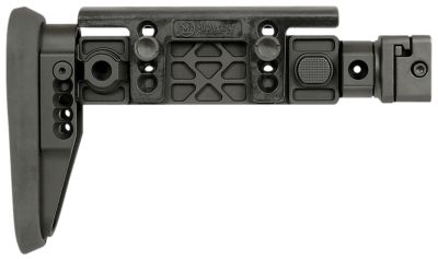 Midwest Industries Alpha Side Folding Stock with Adjustable Cheekrest for AK-Platform, Compatible w/ 1913 Picatinny Rail Adapter