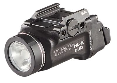 Streamlight 6000 Series TLR-7 HL-X SUB for Springfield Armory Hellcat, USB, Black, Aluminum, 1,000-Lumen