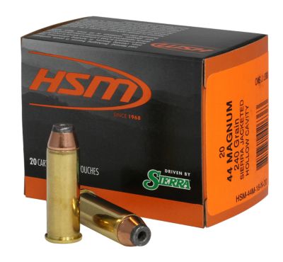 HSM Pro Pistol .44 Magnum 240-Grain Jacketed Hollow Cavity Handgun Ammunition, 20 Rounds