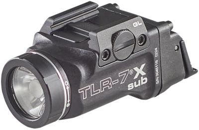 Streamlight TLR-7 X Sub Gun Light for Glock 43X MOS/48 MOS/43X/48, Black Anodized, 500-Lumen, White LED