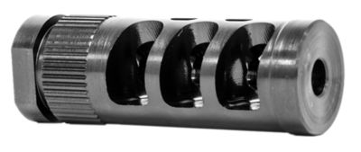 GrovTec Muzzle Compensator, 223 Cal, 1/2 in. x 28 Thread, Black, Nitride, Steel