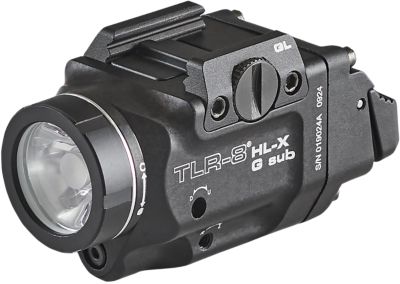 Streamlight TLR-8 Gun Light for Glock 43x/48, Black, Aluminum, 1,000-Lumen, Green Laser