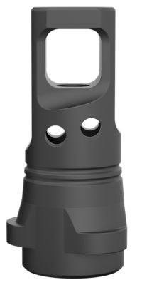 Breek Arms Echo Single Port Muzzle Brake for Breek-LOK 3QD, 223 Cal/5.56mm, 1/2 in. x 28 Thread, Black, Nitride, Steel