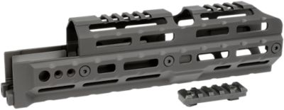 Midwest Industries Alpha Drop-in 5 Slot Picatinny Rail for AK-Platform, 10 in. Long, Compatible w/M-LOK, Aluminum, Black