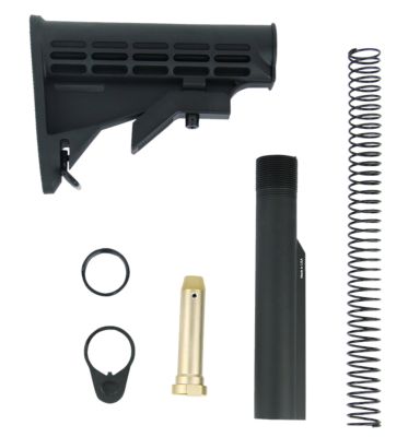 TacFire Stock Kit for AR-15/M4, Mil-Spec, Black