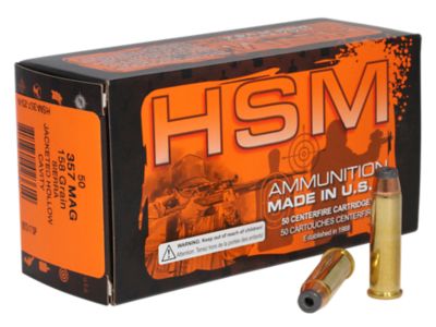 HSM Pro Pistol .357 Magnum 158-Grain Jacketed Hollow Cavity Handgun Ammunition, 50 Rounds