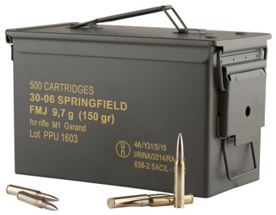 PPU Standard .30-06 Springfield 150-Grain Full Metal Jacket Rifle Ammunition, 500 Rounds