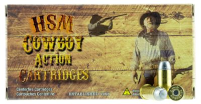 HSM Cowboy Action .44 Russian 200-Grain Round Nose Flat Point Handgun Ammunition, 50 Rounds