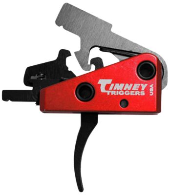 Timney Triggers Targa Two-Stage Curved Short Trigger for AR-Platform, 2 lb. Draw, Black/Red
