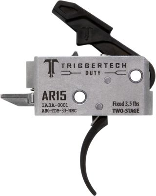 TriggerTech Duty Two-Stage Curved Trigger for AR-15, 3.50 lb. Draw, Stainless Steel
