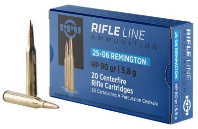 PPU Standard .25-06 Remington 90-Grain Hollow Point Rifle Ammunition, 20 Rounds