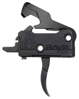 Rise Armament Rave Pistol Caliber Carbine Single-Stage Curved Trigger for AR-Platform, 3.50 lb. Draw, Black Nitride