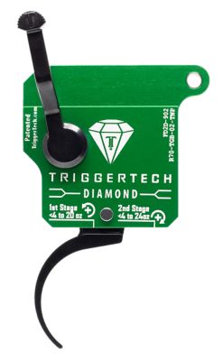 TriggerTech Diamond Two-Stage Pro Curved Trigger for Remington 700, 0.50-2.80 lb. Draw, Right, Green w/Black Parts, Aluminum