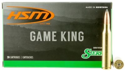 HSM Game King .338 Lapua Magnum 215-Grain Sierra GameKing Spitzer Boat Tail Rifle Ammunition, 20 Rounds