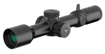 Swampfox Optics 5-25x 56mm Warhawk Rifle Scope, 34mm Tube, Sharpshooter MIL Reticle, Black