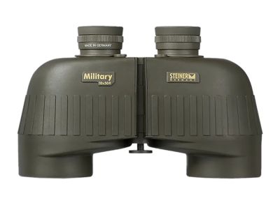 Steiner 10x 50mm M1050 SUMR Military Ranging Reticle Binoculars with Laser Protection Filter, OD Green Makrolon, Rubber Armor