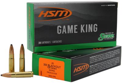 HSM Game King .300 AAC Blackout 125-Grain Pro Hunter Rifle Ammunition, 20 Rounds