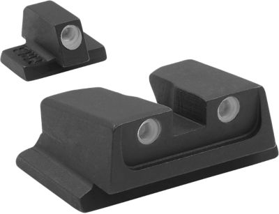 Mepro USA Tru-Dot Fixed Sight for S&W M&P (Non-Optic Ready), Green White Outline Front, Green White Outline Rear