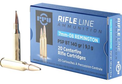 PPU Metric Rifle Line 7mm-08 Remington 140-Grain Pointed Soft Point Boat Tail Rifle Ammunition, 20 Rounds