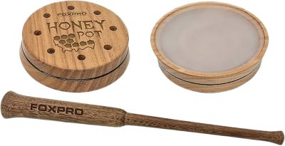 FOXPRO Honey Pot Friction Turkey Call, Natural Honey Locust Wood/Crystal