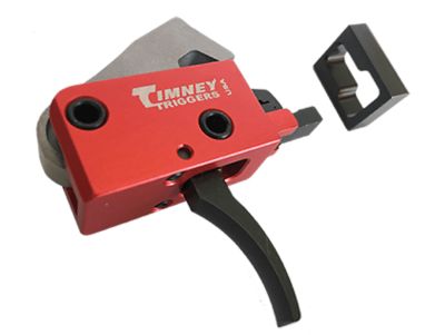 Timney Triggers PCC Two-Stage Curved Trigger for AR-Platform, 2 lb. Draw, Black/Red, Steel w/Aluminum Housing